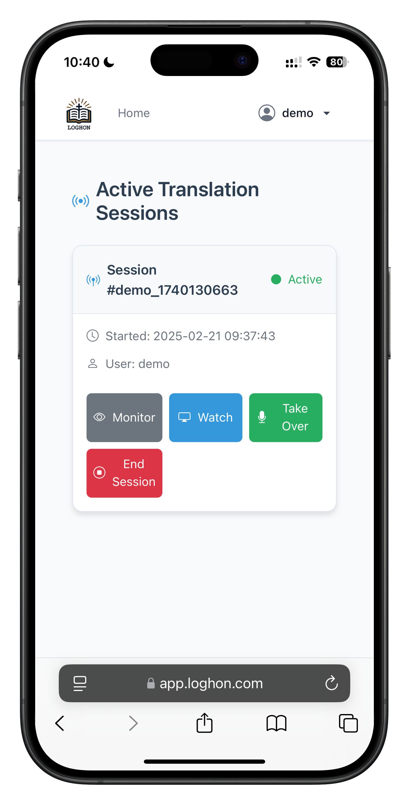 Mobile Control Interface