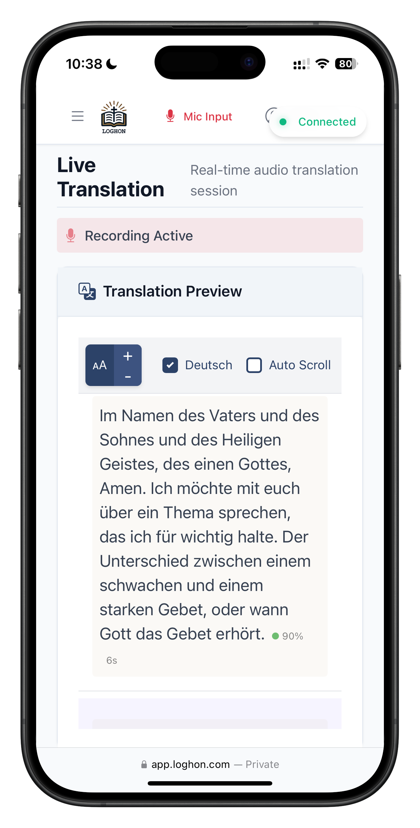 Mobile Translation Interface
